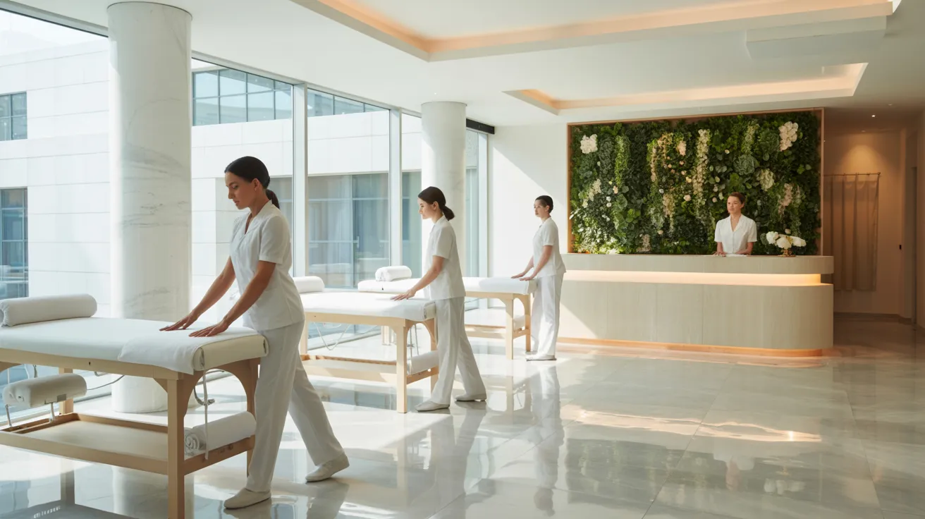 rofessional wellness therapist providing premium care in a modern spa setting.