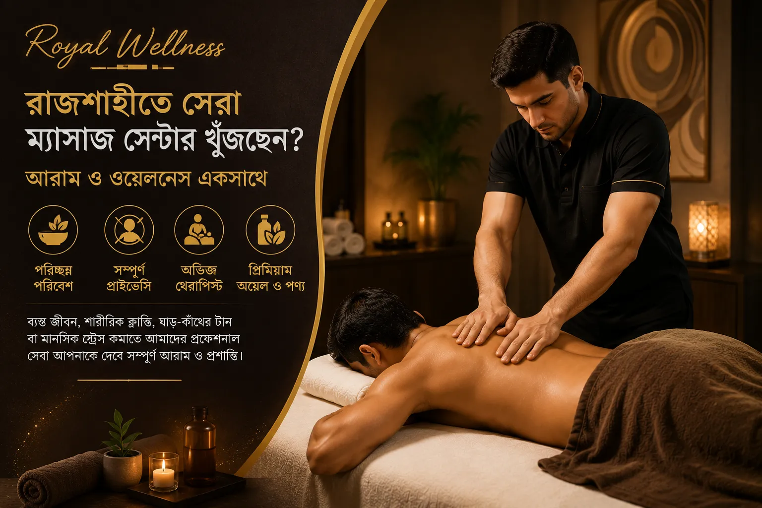 রাজশাহীতে ম্যাসাজ সেন্টার – আরাম ও ব্যথা কমানোর প্রিমিয়াম স্পা অভিজ্ঞতা